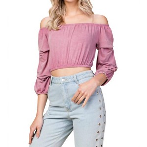 Women's Wild Child Crop Top - Honey Punch - 1 of 4