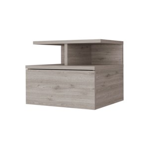 GlasFlength Nightstands Modern Nightstand Bedroom Nightstand Elegant Bedside Table with Drawer for Living Room, Gray, 13.2"*14"*11.6" - 1 of 4