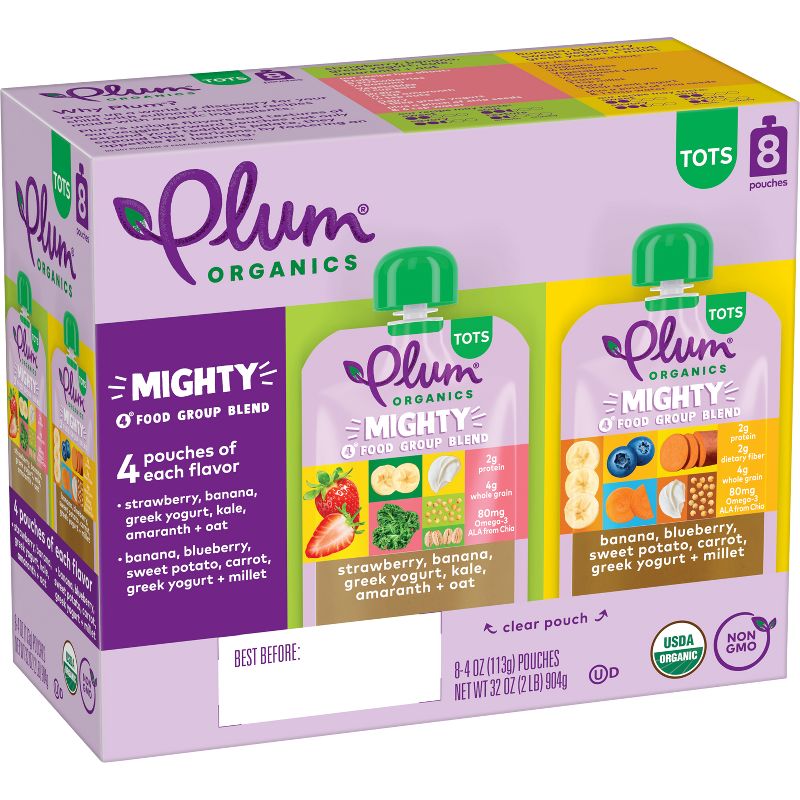 Plum Organics Toddler Food Mighty 4 - Variety Pack - 4oz/8ct, 4 of 13