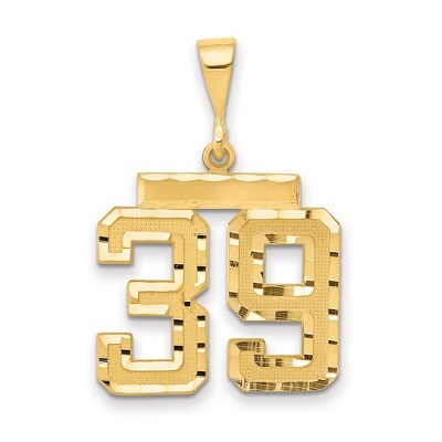 Black Bow Jewelry 14K Yellow Gold, Varsity Collection, Medium D/C Pendant Number 39