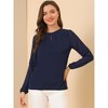 INSPIRE CHIC Women's Chiffon Semi Sheer Keyhole Neck Elegant Work Blouse - 2 of 4
