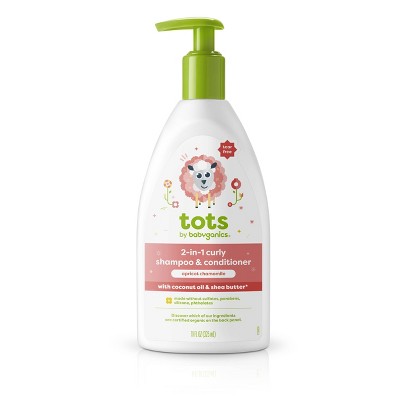 Image of Tots by Babyganics 2-in-1 Shampoo & Conditioner for Curly Hair Apricot Chamomile - 11 fl oz