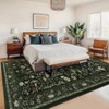 Botanical Area Rugs for Living Room Floral Leaves Pattern Rug Washable Farmhouse Soft Non-Slip Accent Carpet - 2 of 4