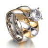 Bree Wedding Ring Set Women Stainless Steel Engagement Matching Band  Ginger Lyne Collection - 3 of 4