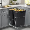 GustoWave ‌Pull Out Trash Can Under Cabinet 2x25 QT, Dual Bin Under Sink Garbage & Recycling Combo with Quiet Steel Slides - 4 of 4