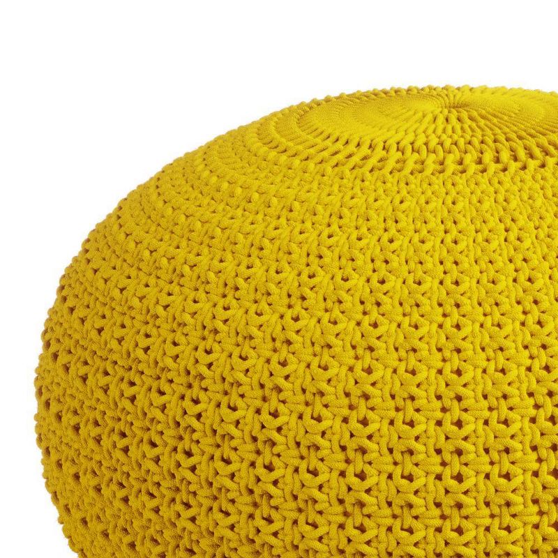 Holloway Round Knitted PET Polyester Pouf - WyndenHall, 3 of 7