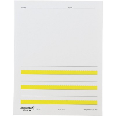 Abilitations Hi-Write Beginner Journal Paper, Level 1, 8-1/2 x 11 Inches, 100 Sheets