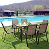 Tangkula 7PCS Patio Dining Furniture Set w/ 6 Stackable Armchairs & Umbrella Hole - 3 of 4