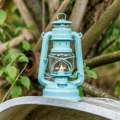 Pastel Green 10" Galvanized Outdoor Kerosene Lantern