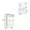 Kumasinova 2-Drawer Dresser with 1 Shelf,Wood Finish Chest of Drawers,Modern Storage Dresser,Bedroom and Entryway Furniture,1 Piece,White - 3 of 4