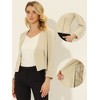 Allegra K Women's Work Office Zipper Decor Collarless Cropped Blazer - 2 of 4