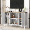 47" Sideboard Buffet Cabinet, Media Console Cabinet with Glass Doors & Anti-Tip Device, Accent Coffee Bar Cabinet for Living Room Entryway - 2 of 4