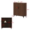 FUFU&GAGA Mid - Century Modern Wooden Buffet Storage Cabinet - 2 - Door Storage with Geometric Front Entryway Cabinet Side Cabinet - 3 of 4