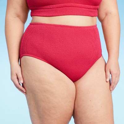 High-Waisted Pucker Classic Bikini Swim Bottoms