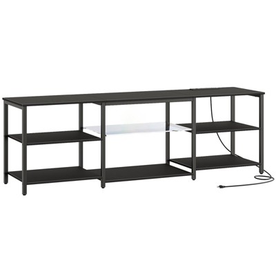 Itopfox LED TV Stand for 75 Inch TVs with Charging Station, Gaming Entertainment Center with Open Storage, Media TV Console Table for Living Room
