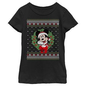 Girl's Disney Mickey and Friends Ugly Sweater T-Shirt - 1 of 4