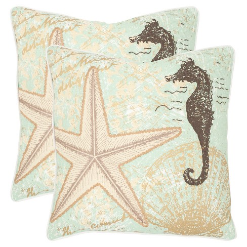 Seafoam Green Lauren Throw Pillows 2 Pack 22 X22 Safavieh
