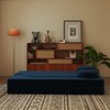 ORRD Modern Corduroy Floor Sofa Bed with 2 Pillows, Convertible Full-Size Folding Mattress, No Assembly, Blue - 4 of 4