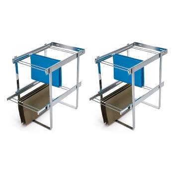 Rev-A-Shelf RAS-FD-KIT Series 2 Tier Standard Height Base Cabinet File Drawer Organizer System for Letter & Legal Size Files, Chrome (2 Pack)