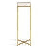 Kate and Laurel Jaspur Square Metal Drink Table, 7x7x21, Gold and White - 3 of 4