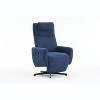 360° Swivel Recliner Chair with With Adjustable Backrest and Footrest, Chenille Upholstered Accent Chair, Blue/Light Gray/Beige-ModernLuxe - 4 of 4