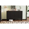 Okak Minimalist Sideboard Buffet Cabinet with Storage and 5 Solid Wood Legs, Shoe Cabinet with Adjustable Shelf for Living Room Kitchen - 2 of 4