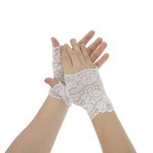 Unique Bargains Women's Flower Sunblock Fingerless Gloves 1 Pair - 1 of 4