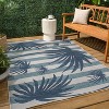 JONATHAN Y Veronica Classic Beach Stripe and Palm Leaf Indoor/Outdoor Area Rug - 3 of 4