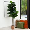 Nearly Natural 6-ft Artificial Rubber Tree in Decorative Planter with Real Touch Leaves - 4 of 4