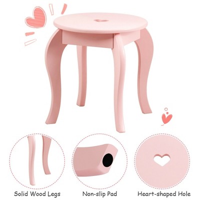 Pink Princess Kids Vanity Set with Mirror and Stool
