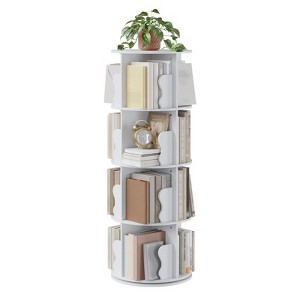 Rotating Bookshelf, 360 Display Spinning Bookshelf Tower, 4 Tier Floor Standing Bookcase Storage Rack - 1 of 4