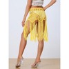 Allegra K Women's Crochet Summer Beach Swimsuit Tassel Cover-Up Skirt - 4 of 4