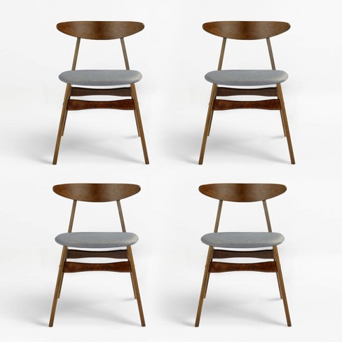 Westintrends Mid Century Modern Solid Wood Upholstered Dining Side ...