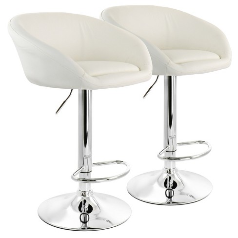 White and chrome discount stool