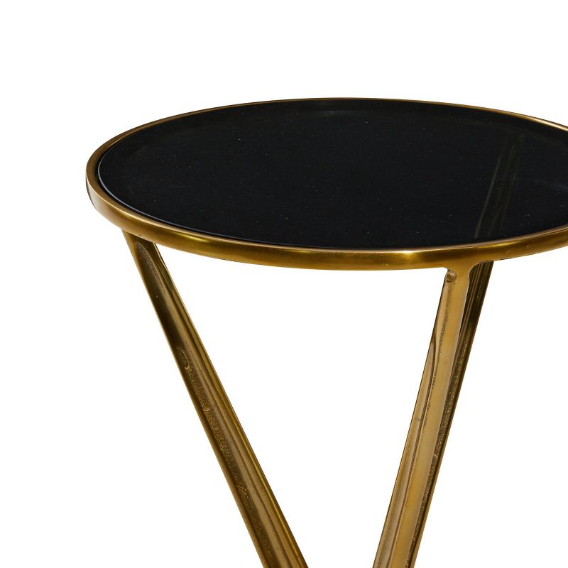 24.05&#34; Modern Metal and Smoke Glass Accent Table Gold - Olivia &#38; May, 4 of 5