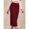 INSPIRE CHIC Women's High Waist Stretchy Rib Knit Slit Hem Pencil Bodycon Sweater Skirt - 2 of 4