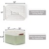 Aoibox Fabric Storage Baskets Organizer for Clothes Toys Shelves Foldable Canvas Bins with Handles Gray Green 3 Pack - 2 of 4