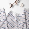 Bacati - Olivia Print Garland Coral Navy 100 percent Cotton Universal Baby US Standard Crib or Toddler Bed Fitted Sheet - 2 of 4