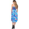 LA LEELA Women's House Daily Routine Evening Wear Holiday Flowy Backless Ruffle Tube Top Midi Evening Dress Dresses for Women One Size Blue, Floral - 3 of 4