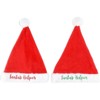 Blue Panda 2-Pack Santa's Helper Funny Christmas Hats, Velvet Comfort Xmas Holiday Party Santa Hat for Kids - image 3 of 4