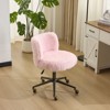 Karl Home | Plush Velvet Swivel Chair Antique Bronze Base With Wheels - 3 of 4