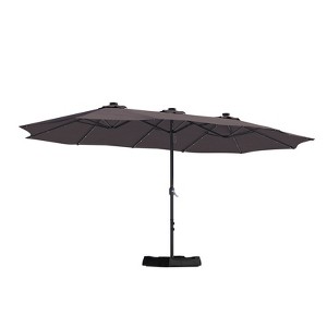 CASAINC 15 ft Double-Side Market Umbrella with Solar Powered Lights and with Base - 1 of 1