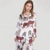 Anna-Kaci Lounge Women's Multicolored Leopard Print Pajama Set with Long Sleeve Notch Collar Top and Relaxed Straight Leg Bottoms - 4 of 4