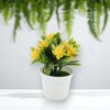 Unique Bargains Artificial Plants Pot Plastic 5.51"x4.72"x6.30" 1 Pcs - 2 of 4