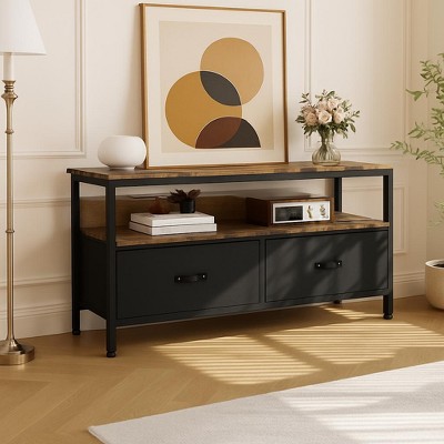 TV Stand Cabinet Entertainment Center TV Console Table TV Stand With 2 Drawers & Shelves Multi-Functional TV Table for Living Room