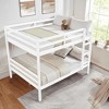MAYEERTY Full over Full Bunk Bed with Ladder, Wooden Bed Frame with High Guardrail and Ladder for Kids, No Box Spring Needed, White - 3 of 4