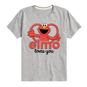 Boys' - Sesame Street - Elmo Loves You Short Sleeve Graphic T-Shirt - 1 of 4