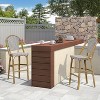 PURPLE LEAF French Bistro Stools, Set of 2 Grey Rattan Bar Chairs, 30" Counter Height for Kitchen & Patio - 3 of 4