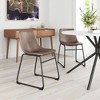 Dining Chair 31.3" H (Set of 2) – Vintage Espresso, Faux Leather Upholstery & Black Steel Legs by Zuo Modern - 2 of 4