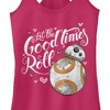 Juniors Womens Star Wars The Force Awakens Valentine BB-8 Good Times Roll Racerback Tank Top - image 2 of 4